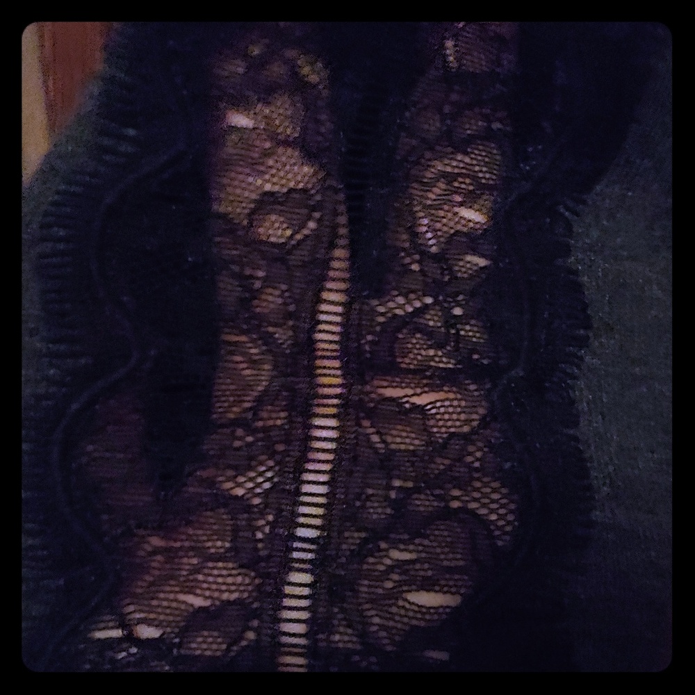 Lace sleeve sweater